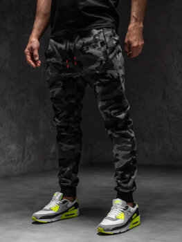 Bolf Herren Sporthose Camo-Schwarzgrau KZ15A1