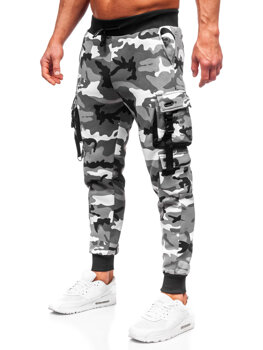 Bolf Herren Sporthose Joggers Cargohose Camo Grau  HSS125