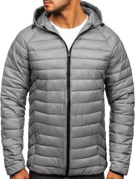 Bolf Herren Steppjacke Übergangsjacke Grau  13021