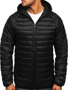 Bolf Herren Steppjacke Übergangsjacke Schwarz  13021