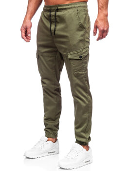 Bolf Herren Stoffhose Joggers Cargohose Khaki  384