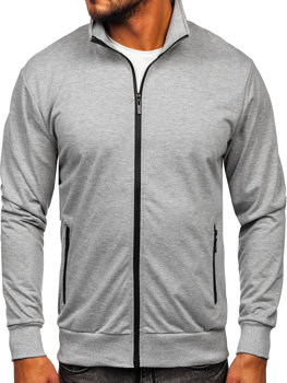 Bolf Herren Sweatjacke Sweatshirt mit Stehkragen Grau  B069