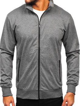 Bolf Herren Sweatjacke Sweatshirt mit Stehkragen Schwarzgrau  B069