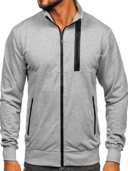 Bolf Herren Sweatjacke mit Stehkragen Grau  B226