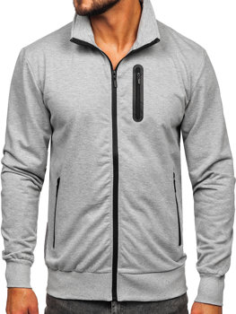 Bolf Herren Sweatjacke mit Stehkragen Grau  B228