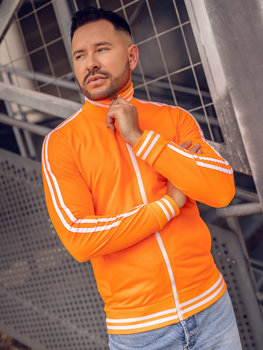 Bolf Herren Sweatjacke mit Stehkragen retro Style Orange  11113A