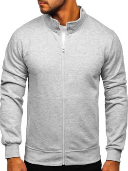 Bolf Herren Sweatshirt Sweatjacke mit Stehkragen Grau  B2002