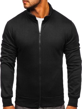 Bolf Herren Sweatshirt Sweatjacke mit Stehkragen Schwarz  B2002