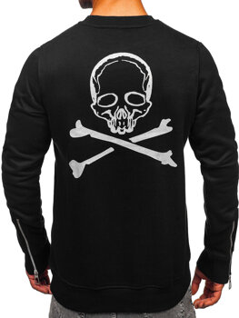 Bolf Herren Sweatshirt mit Motiv ohne Kapuze Schwarz MF2014