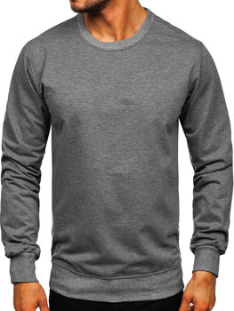 Bolf Herren Sweatshirt ohne Kapuze Anthrazit  B10001