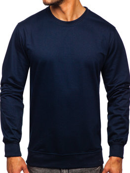 Bolf Herren Sweatshirt ohne Kapuze Dunkelblau  B10001