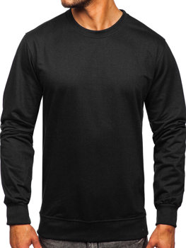 Bolf Herren Sweatshirt ohne Kapuze Schwarz  B10001