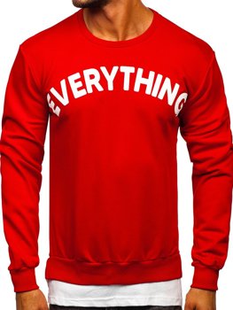 Bolf Herren Sweatshirt ohne Kapuze mit Motiv Rot  181905