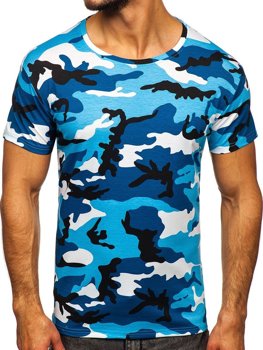 Bolf Herren T-Shirt Camo Azurblau  S807