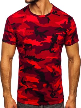 Bolf Herren T-Shirt Camo Rot  S807