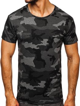 Bolf Herren T-Shirt Camo Schwarzgrau  S807