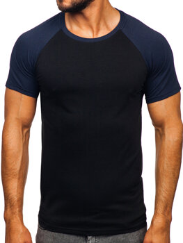 Bolf Herren T-Shirt Schwarz-Dunkelblau  8T82