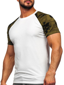 Bolf Herren T-Shirt Weiß-Camo  8T82