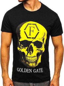 Bolf Herren T-Shirt mit Applikationen Schwarz  KS2106