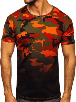 Bolf Herren T-Shirt mit Motiv Camo Grün-Orange  S808