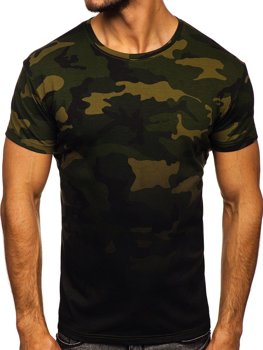 Bolf Herren T-Shirt mit Motiv Camo Khaki  S808