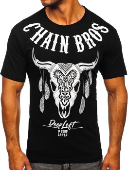 Bolf Herren T-Shirt mit Motiv Schwarz  142174