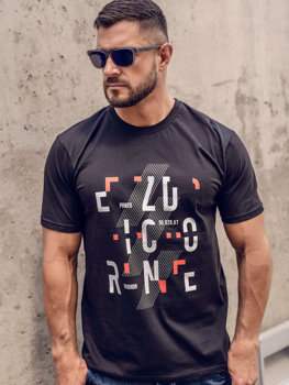 Bolf Herren T-Shirt mit Motiv Schwarz  14752B