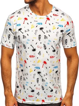 Bolf Herren T-Shirt mit Motiv Weiß 14924