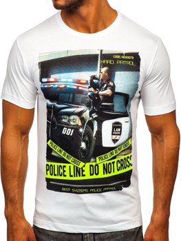 Bolf Herren T-Shirt mit Motiv Weiß  6298