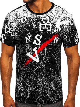 Bolf Herren T-Shirts mit Motiv Schwarz JS10650