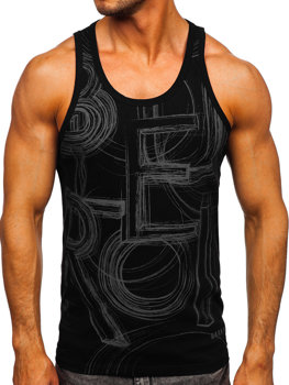 Bolf Herren Tank Top Boxershirt mit Motiv Schwarz  14846