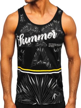 Bolf Herren Tank Top mit Motiv Schwarz HY812