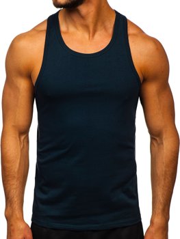 Bolf Herren Tank Top ohne Motiv Dukelblau  99002