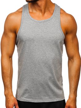 Bolf Herren Tank Top ohne Motiv Grau  99002