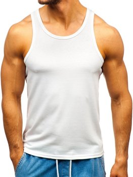 Bolf Herren Tank Top ohne Motiv Weiß  99002