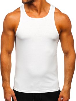 Bolf Herren Tank Top ohne Motiv Weiß  99003