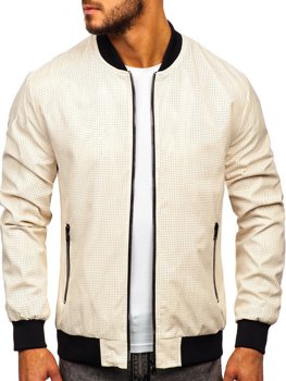 Bolf Herren Übergangsjacke Bomberjacke Beige  6116