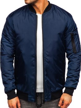 Bolf Herren Übergangsjacke Bomberjacke Dunkelblau  AK95