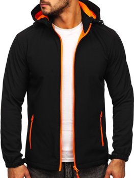 Bolf Herren Übergangsjacke Softshell Jacke Schwarz-Orange  HH017