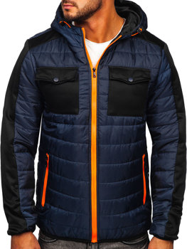 Bolf Herren Übergangsjacke Sport Jacke Dunkelblau  M10003