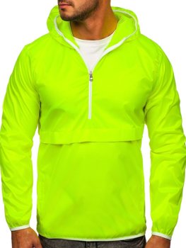 Bolf Herren Übergangsjacke Sportjacke Anorak mit Kapuze Gelb-Neon 5061