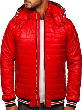 Bolf Herren Übergangsjacke mit Steppmuster Rot  6191