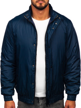 Bolf Herren Übergangsjacke mit versteckter Kapuze Dunkelblau  5M3102