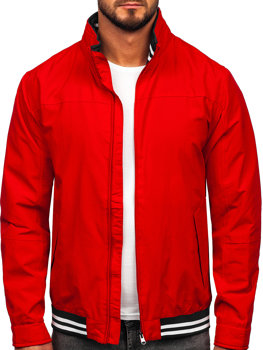 Bolf Herren Übergangsjacke mit versteckter Kapuze Rot 5M3101