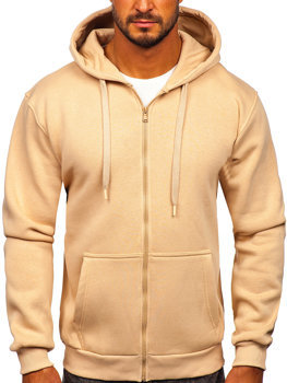 Bolf Herren Warmer Kapuzenpullover mit Reißverschluss Beige 2008