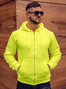 Bolf Herren Warmer Kapuzenpullover mit Reißverschluss Gelb-Neon 2008A