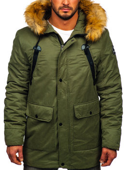 Bolf Herren Wintarjacke Parka Grün  1791