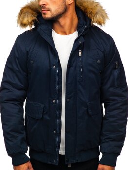 Bolf Herren Winterjacke Dunkelblau  1778