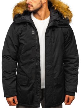 Bolf Herren Winterjacke Parka Alaska Schwarz  HZ8109