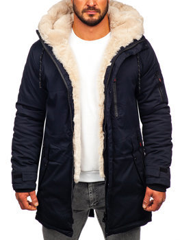 Bolf Herren Winterjacke Parka Dunkalblau  22M39